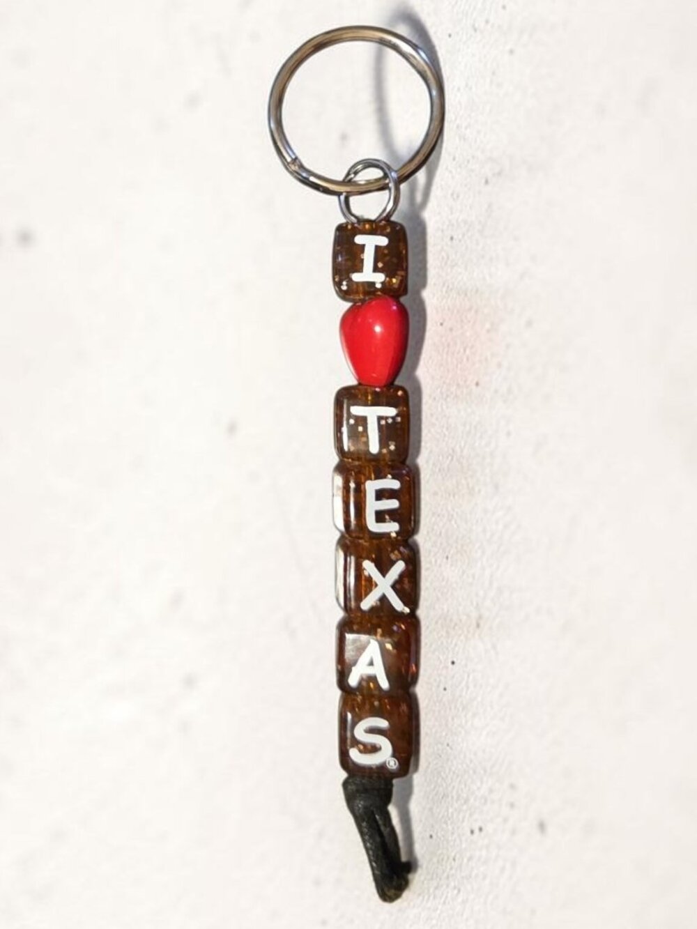 "I Heart Texas" 5.5 Inch Beaded Keychain!
